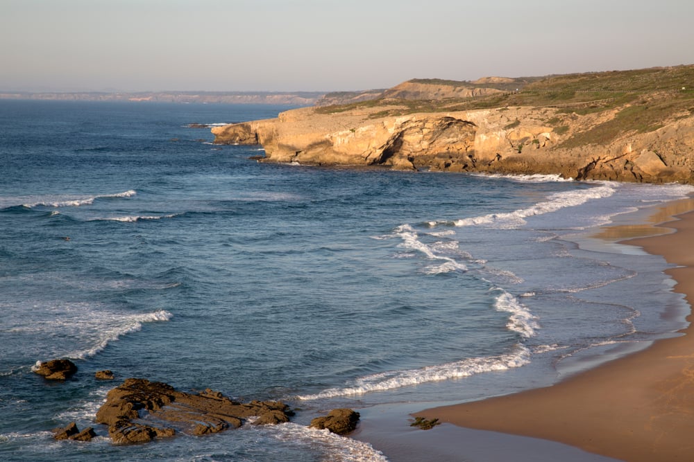 Open Sea with Cliff, Bay and Beach; Portugal; Europe